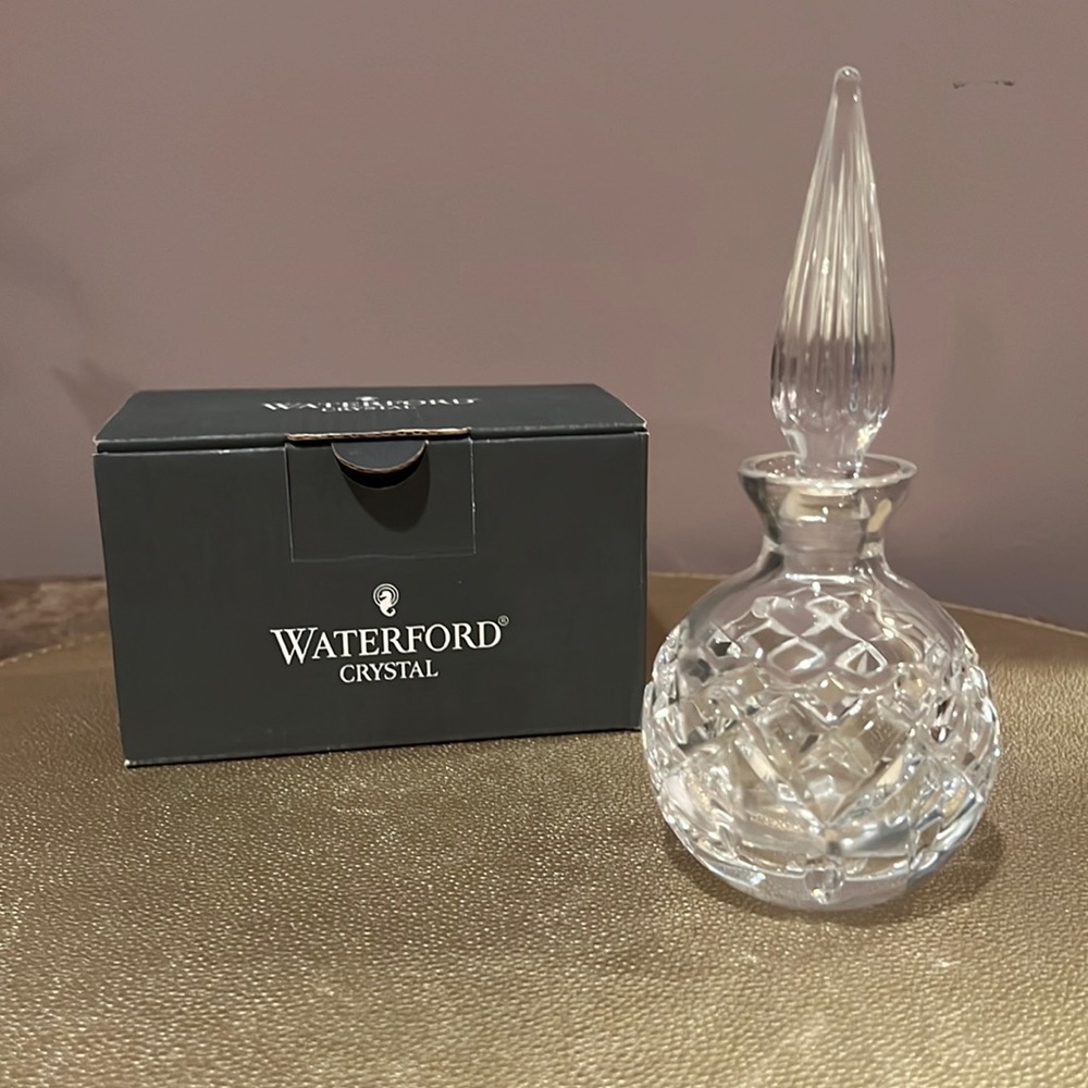 Waterford Crystal Lismore Round Perfume Bottle & Stopper Signed